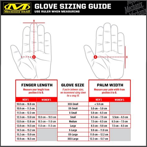 Glove Sizing and Fit Vance VL449 Mechanics Gloves